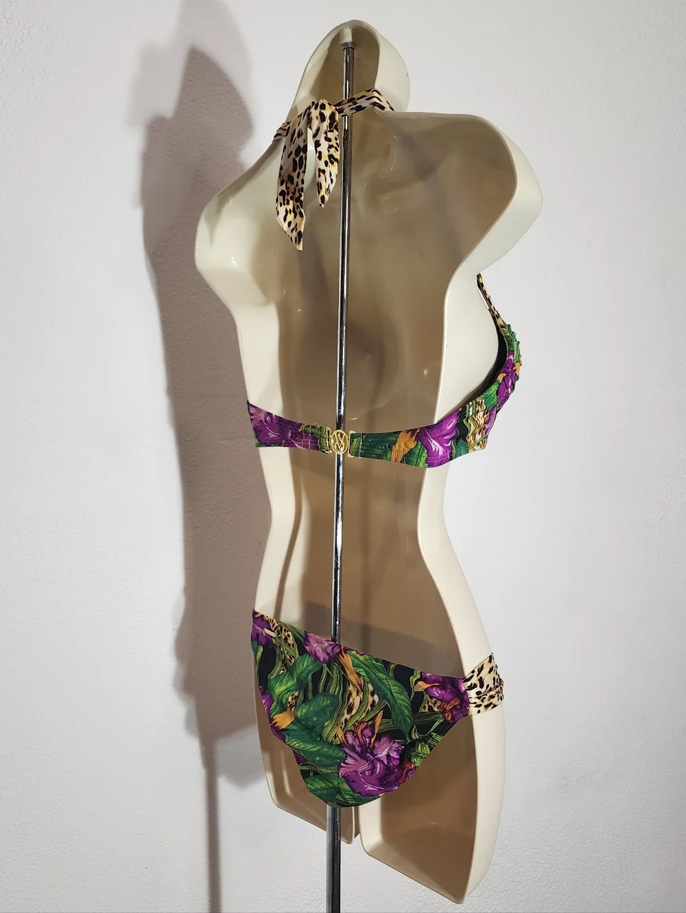 Victoria's Secret Bikini Bombshell Tropical Leaf & Leaopard Green Size 34B - Picture 5 of 15